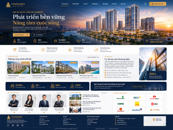 Mẫu giao diện web bất động sản BĐS3