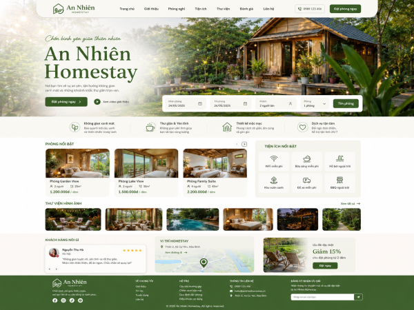 Mẫu giao diện web homestay H1