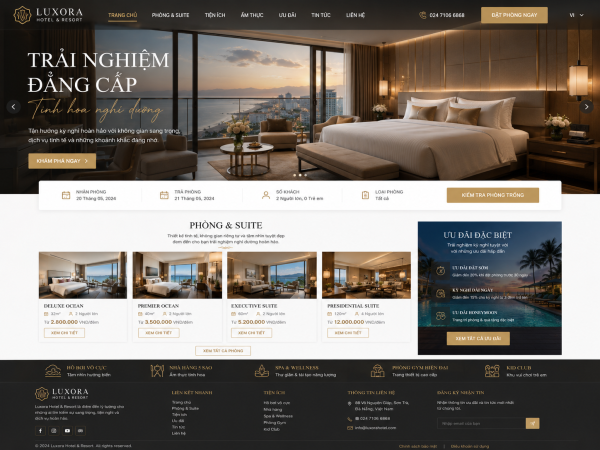 Mẫu giao diện web khách sạn KS1
