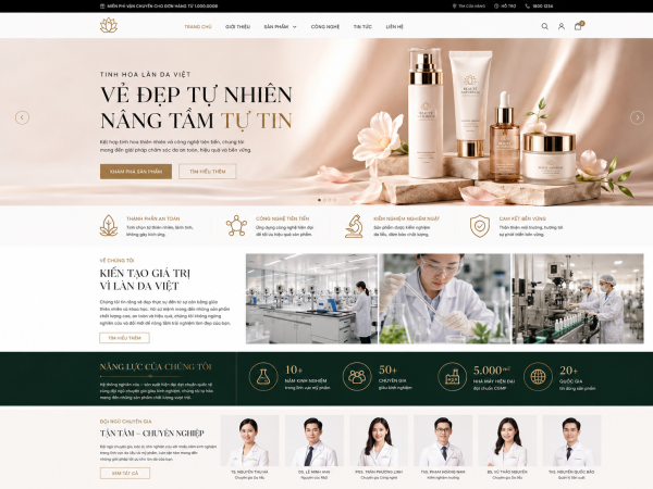 Mẫu giao diện web mỹ phẩm MP1
