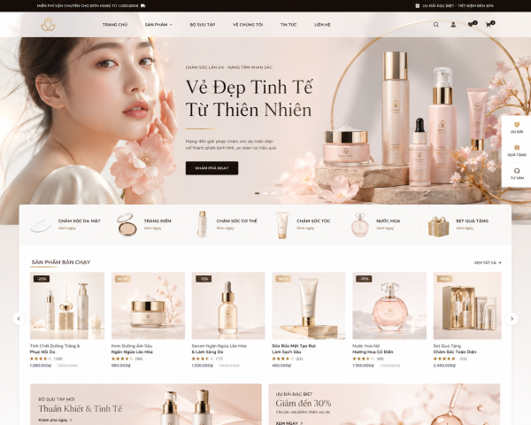 Mẫu giao diện web mỹ phẩm MP3