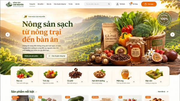 Mẫu giao diện web nông sản Ns3