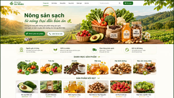 Mẫu giao diện web nông sản Ns4